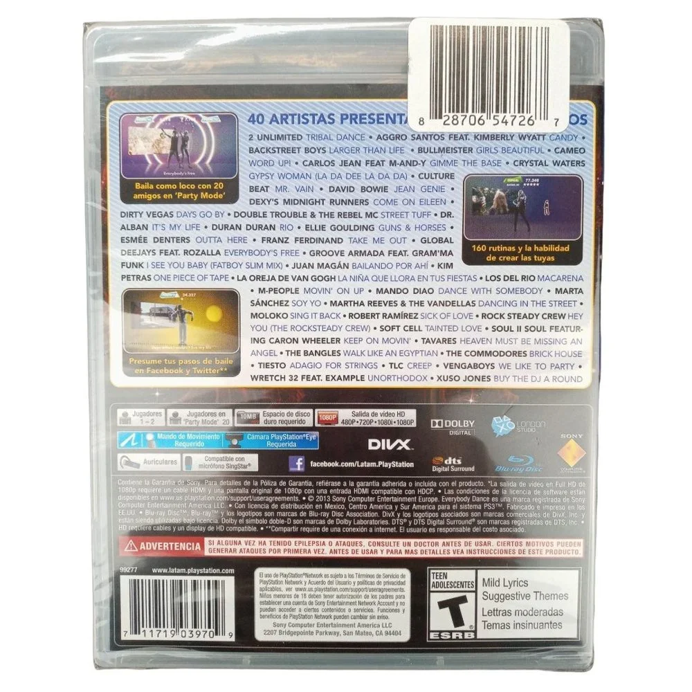 Sony Playstation 3 Everybody Dance 3 Spanish Version New Sealed Teen Video Game